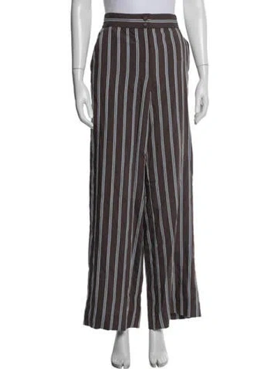 Pre-owned Veronica Beard Striped Wide Leg Pants W/ Tags In Brown
