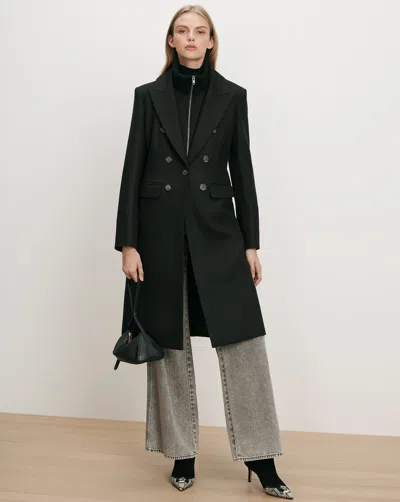 Veronica Beard Stryder Double-breasted Dickey Coat In Black