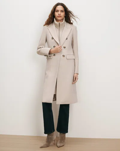 Veronica Beard Stryder Double-breasted Dickey Coat In Oyster Melange