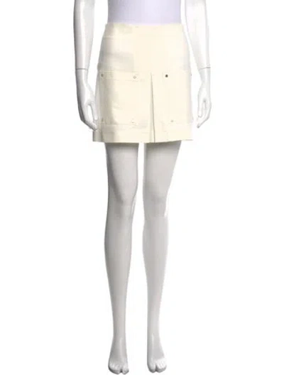 Pre-owned Veronica Beard Studded Accents Mini Skirt In Neutrals
