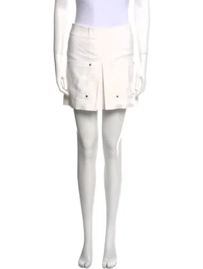 Pre-owned Veronica Beard Studded Accents Mini Skirt In White