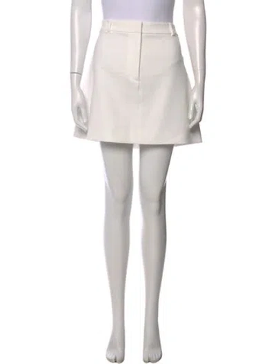 Pre-owned Veronica Beard Studded Accents Mini Skirt In White