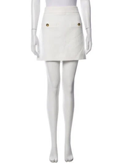 Pre-owned Veronica Beard Studded Accents Mini Skirt In White