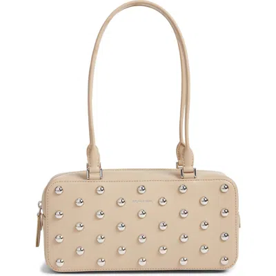 Veronica Beard Studded Boxy Leather Shoulder Bag In Silver
