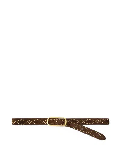 Veronica Beard Studded Loop Belt In Brown