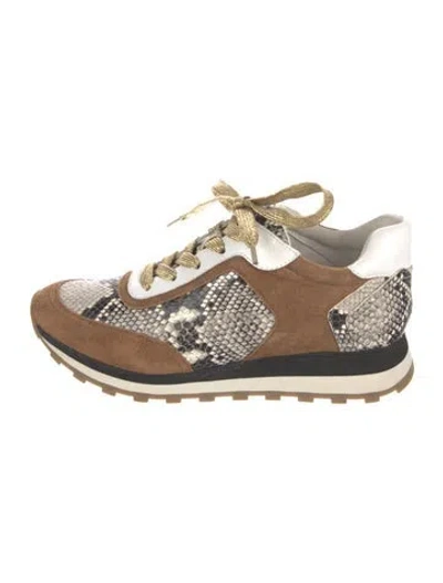 Pre-owned Veronica Beard Suede Animal Print Athletic Sneakers In Multi
