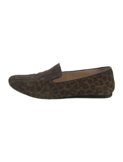 Pre-owned Veronica Beard Suede Animal Print Loafers In Neutral