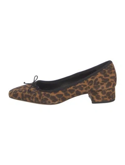 Pre-owned Veronica Beard Suede Animal Print Pumps In Brown