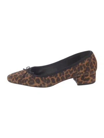 Pre-owned Veronica Beard Suede Animal Print Pumps In Brown