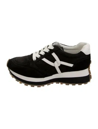 Pre-owned Veronica Beard Suede Athletic Sneakers In Black