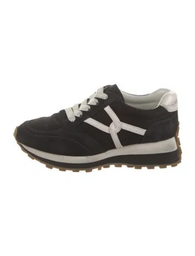 Pre-owned Veronica Beard Suede Athletic Sneakers In Black/white