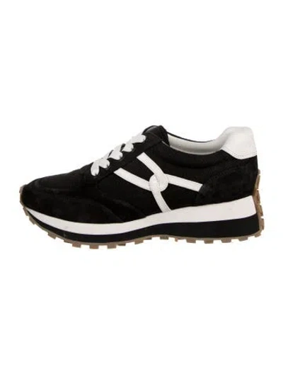 Pre-owned Veronica Beard Suede Athletic Sneakers In Black/white