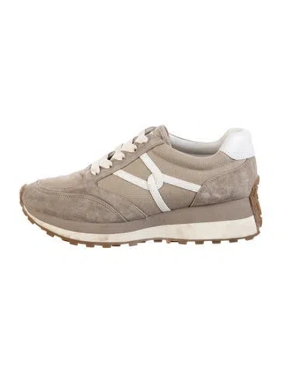 Pre-owned Veronica Beard Suede Athletic Sneakers In Neutral