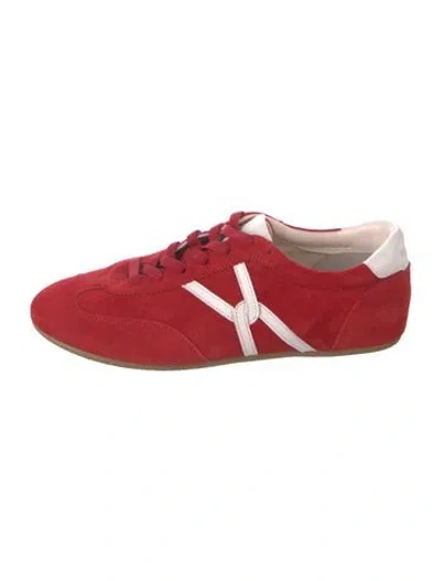 Pre-owned Veronica Beard Suede Athletic Sneakers In Red