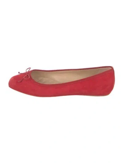 Pre-owned Veronica Beard Suede Ballet Flats In Red