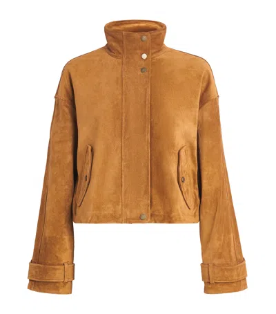 Veronica Beard Suede Bateman Jacket In Brown