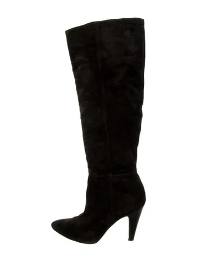 Pre-owned Veronica Beard Suede Boots In Black