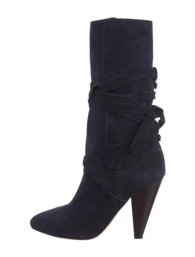 Pre-owned Veronica Beard Suede Boots In Blue