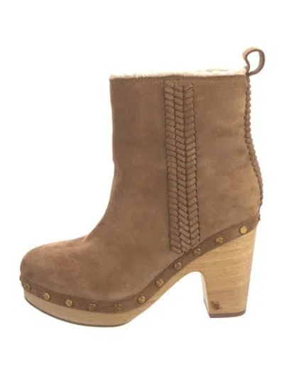 Pre-owned Veronica Beard Suede Boots In Brown/neutrals