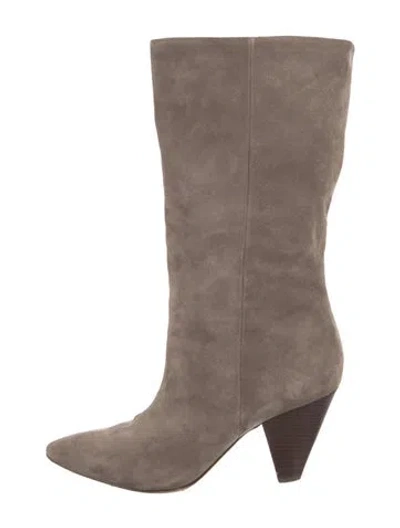 Pre-owned Veronica Beard Suede Boots In Gray