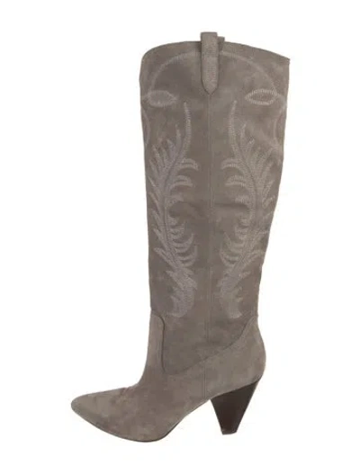Pre-owned Veronica Beard Suede Boots In Gray