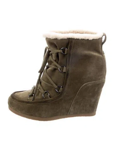 Pre-owned Veronica Beard Suede Boots In Green