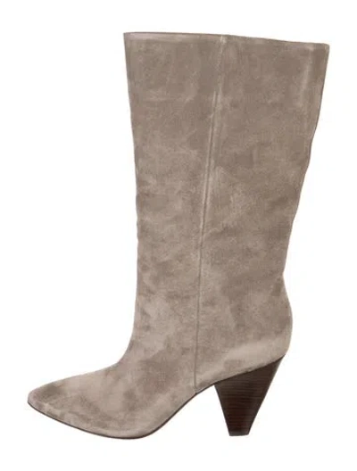 Pre-owned Veronica Beard Suede Boots In Grey