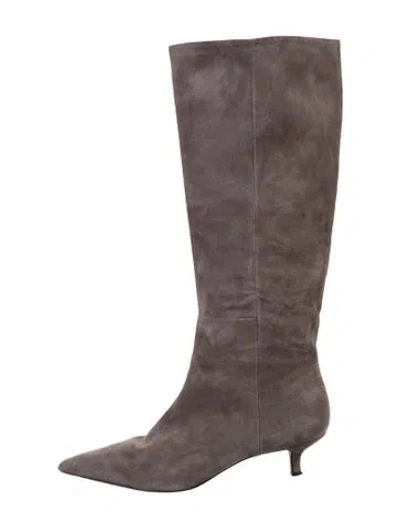 Pre-owned Veronica Beard Suede Boots In Grey