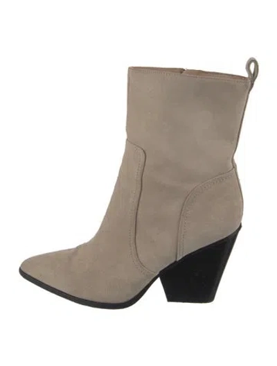 Pre-owned Veronica Beard Suede Boots In Grey/neutrals