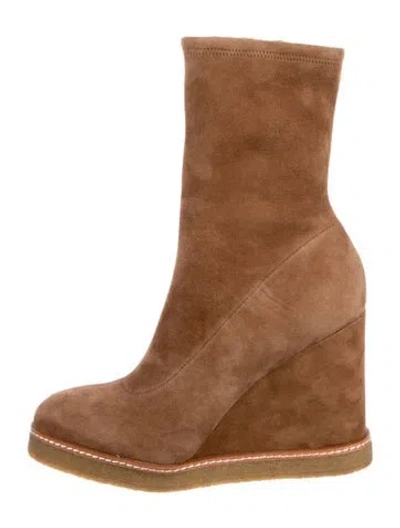 Pre-owned Veronica Beard Suede Boots In Neutrals