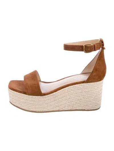 Pre-owned Veronica Beard Suede Braided Accents Espadrilles In Brown