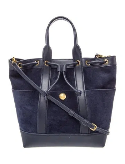 Pre-owned Veronica Beard Suede Bucket Bag In Blue