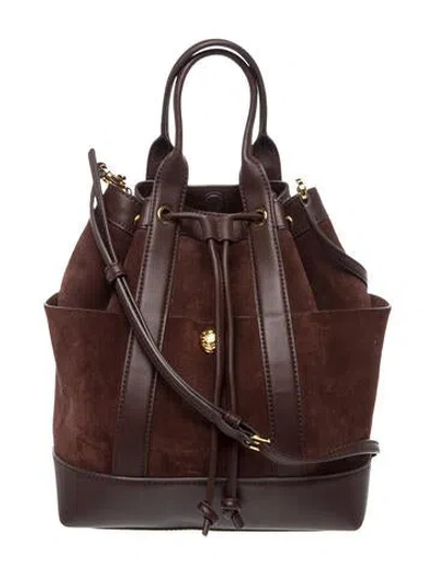 Pre-owned Veronica Beard Suede Bucket Bag In Brown