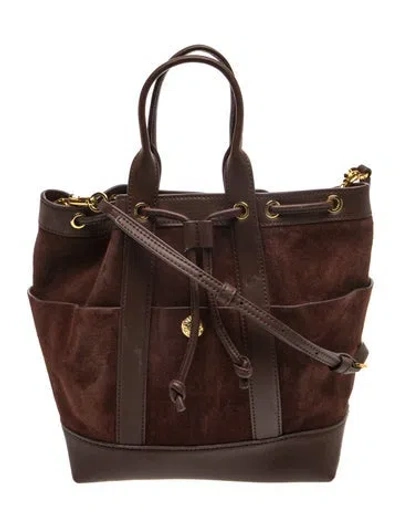 Pre-owned Veronica Beard Suede Bucket Bag In Brown