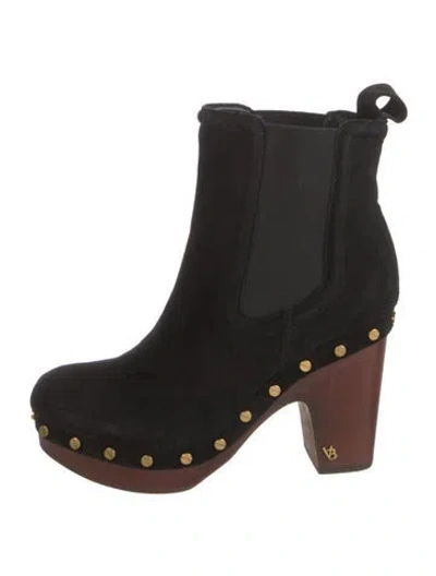 Pre-owned Veronica Beard Suede Chelsea Boots In Black