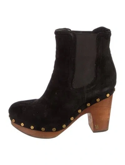 Pre-owned Veronica Beard Suede Chelsea Boots In Black
