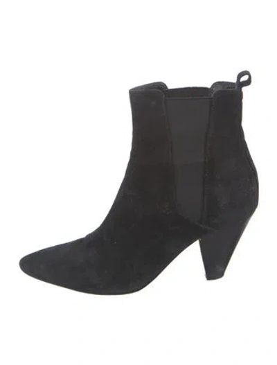 Pre-owned Veronica Beard Suede Chelsea Boots In Black