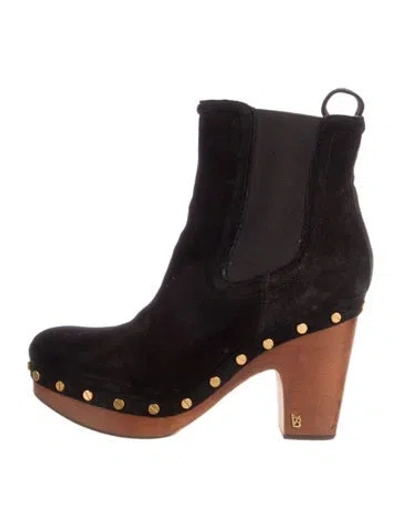 Pre-owned Veronica Beard Suede Chelsea Boots In Black