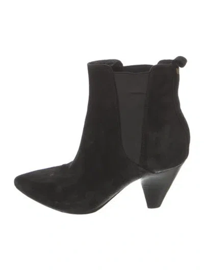 Pre-owned Veronica Beard Suede Chelsea Boots In Black