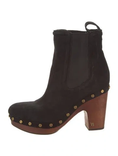 Pre-owned Veronica Beard Suede Chelsea Boots In Black