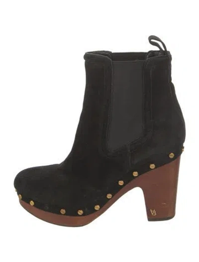 Pre-owned Veronica Beard Suede Chelsea Boots In Black