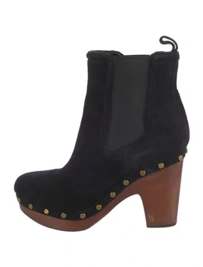 Pre-owned Veronica Beard Suede Chelsea Boots In Black