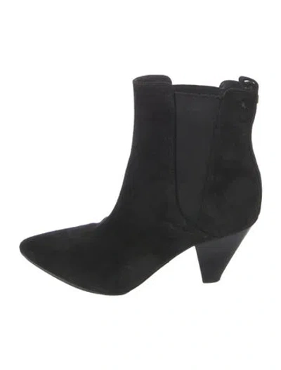 Pre-owned Veronica Beard Suede Chelsea Boots In Black
