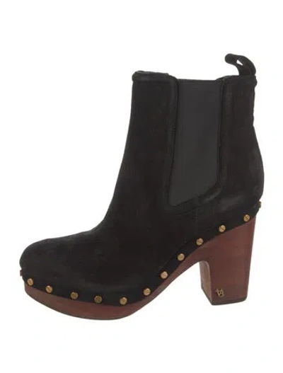 Pre-owned Veronica Beard Suede Chelsea Boots In Black