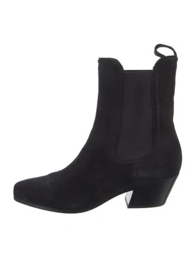 Pre-owned Veronica Beard Suede Chelsea Boots In Black