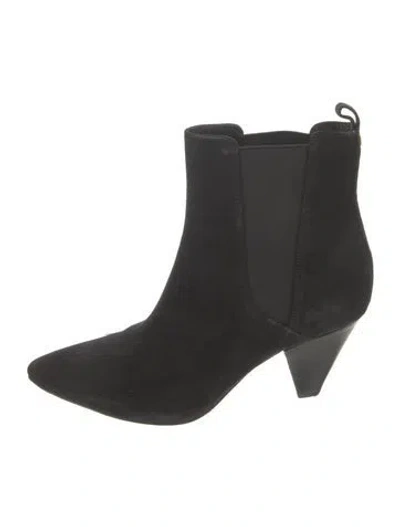 Pre-owned Veronica Beard Suede Chelsea Boots In Black