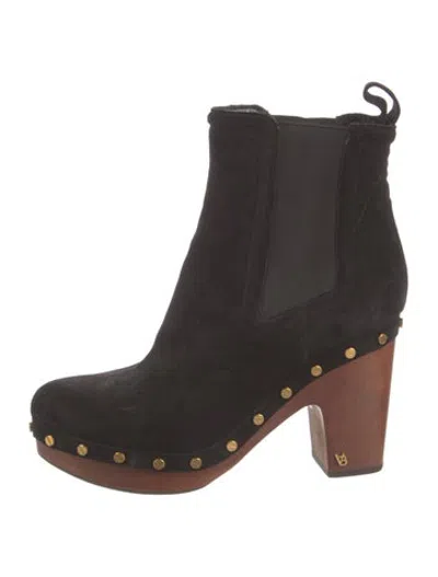 Pre-owned Veronica Beard Suede Chelsea Boots In Black