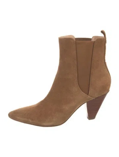 Pre-owned Veronica Beard Suede Chelsea Boots In Brown