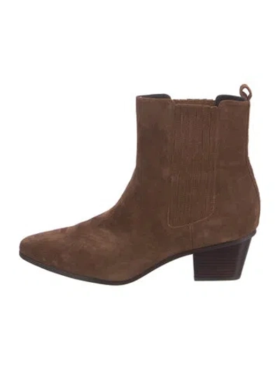 Pre-owned Veronica Beard Suede Chelsea Boots In Brown