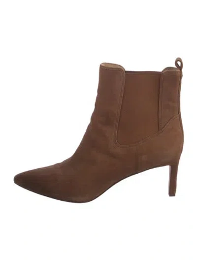 Pre-owned Veronica Beard Suede Chelsea Boots In Brown